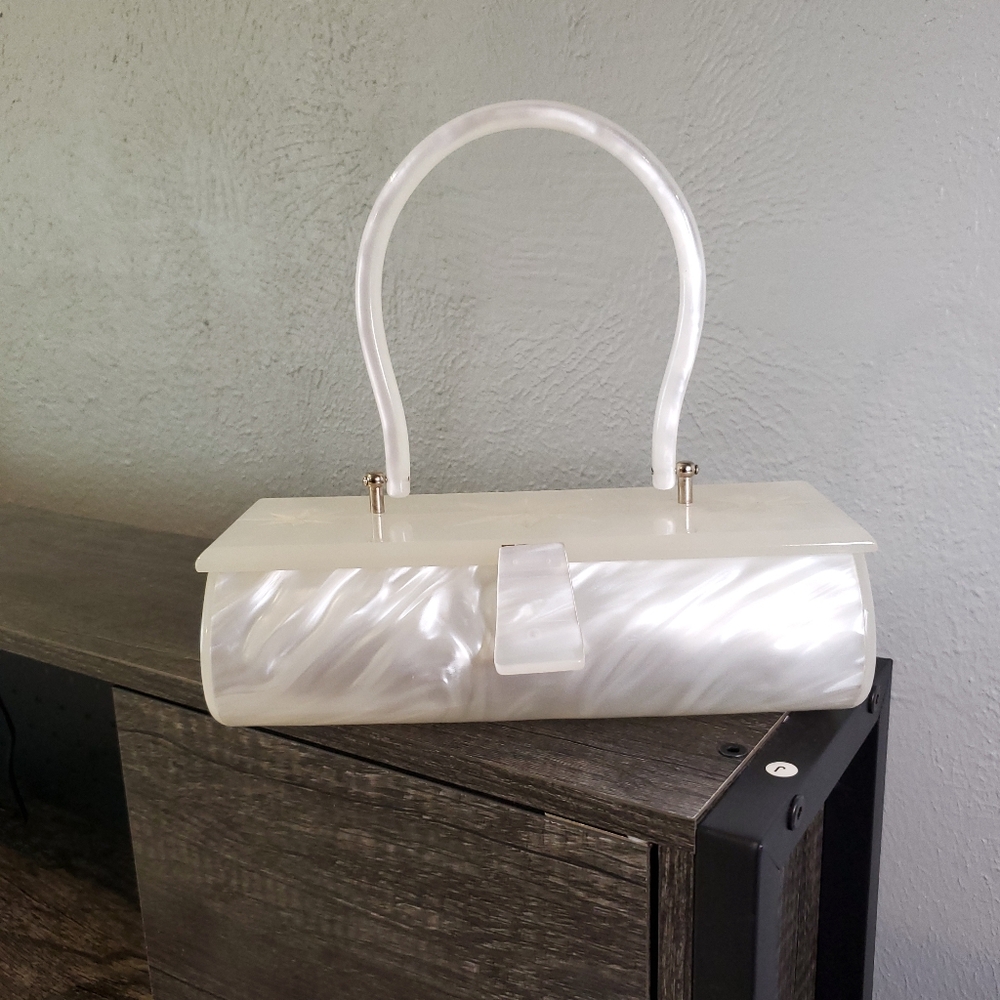 Lux De Ville Lucite White Handbag